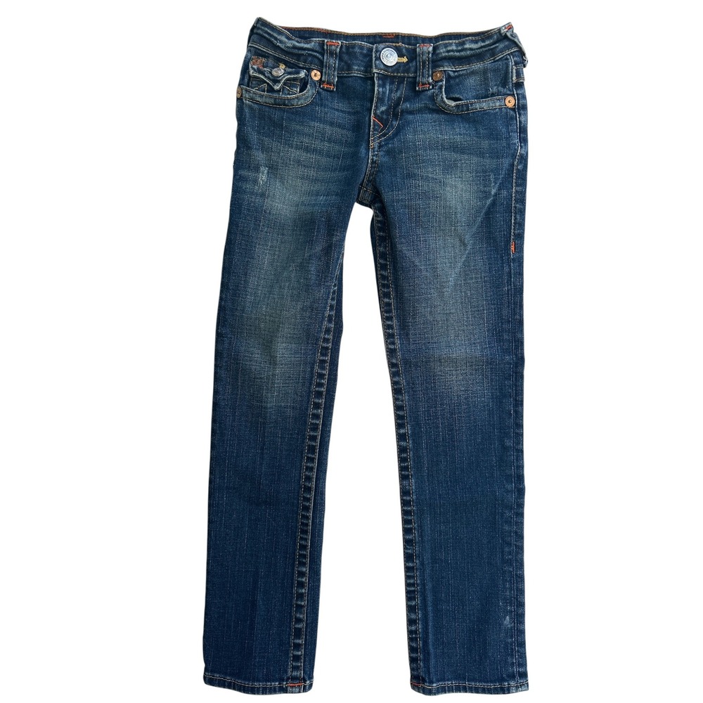 True Religion World‎ Tour Row Girls Denim Jeans Distressed Blue Size 7